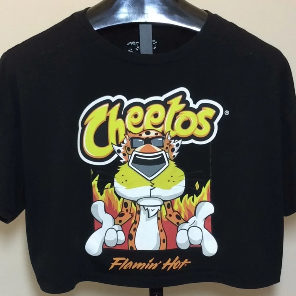 Cheetos Flamin’ Hot Cropped Black T-Shirt